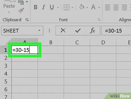 Excel -də Addım 16 çıxarın