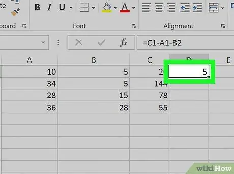 اطرح في Excel الخطوة 9