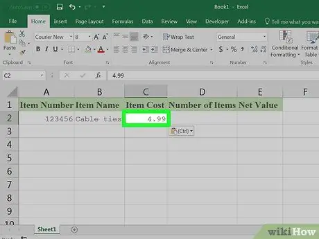 Créer une liste d'inventaire dans Excel Étape 15