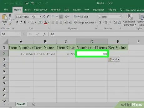 Crie uma lista de estoque no Excel Etapa 16