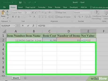 Cree una lista de inventario en Excel Paso 18