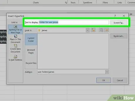 Excel Adım 25'te Bağlantı Ekleme