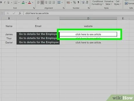 Excel Adım 7'de Bağlantı Ekleme