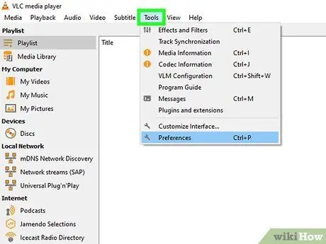 Stel de standaard audiotrack in VLC Stap 2 in