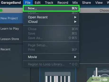 Karang Muzik Menggunakan GarageBand Langkah 3