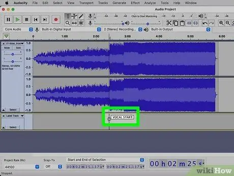 Audacity 6 -qadamga trek belgilarini qo'shing