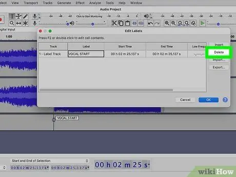 Trackmarkeringen toevoegen in Audacity Stap 7