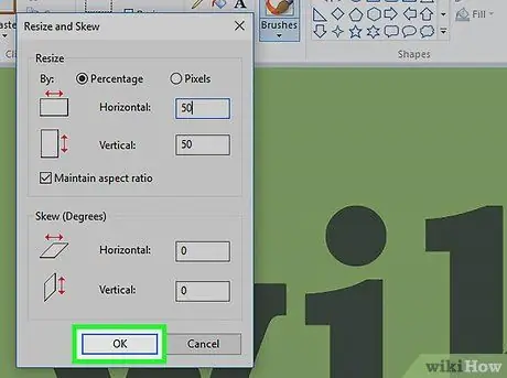 Attēla lieluma maiņa programmā Microsoft Paint 8. darbība