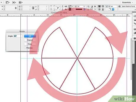 Divideix un cercle en 6 parts iguals Pas 13