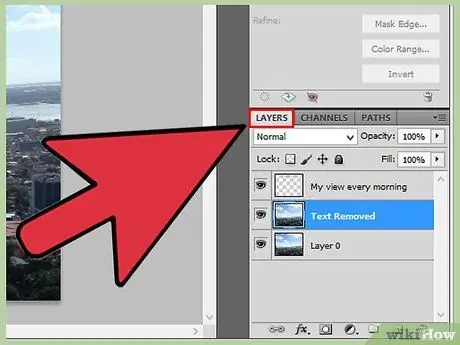 Pašalinkite tekstą iš nuotraukos „Photoshop“14 veiksmas