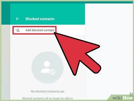 Bloqueja els contactes al pas 25 de WhatsApp