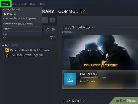 Uključite Steam Online Korak 2