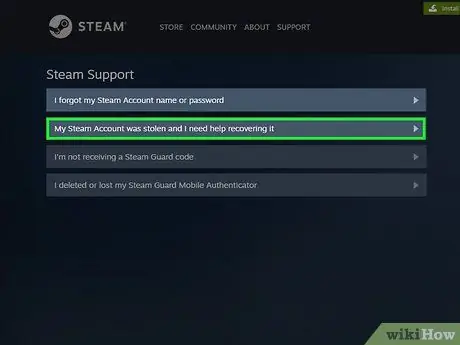 Obrnite se na podporo za Steam 11. korak