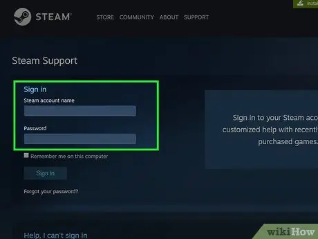 Contacter l'assistance Steam Étape 2