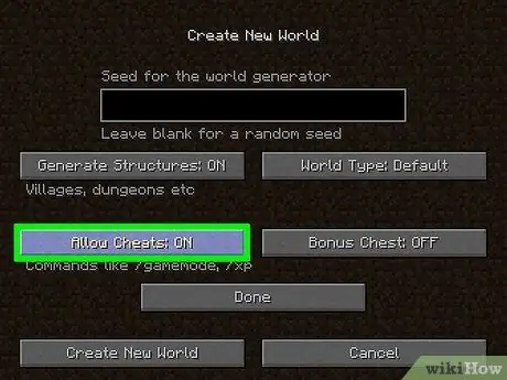 Cheats in Minecraft Stap 1