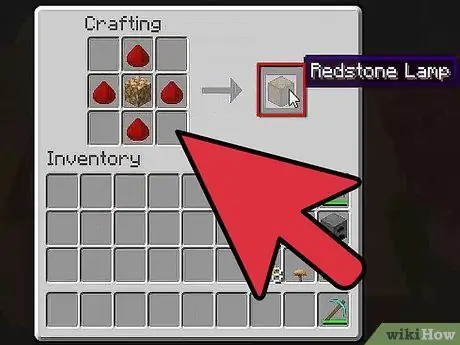 Φτιάξτε μια λάμπα Redstone στο Minecraft Βήμα 4