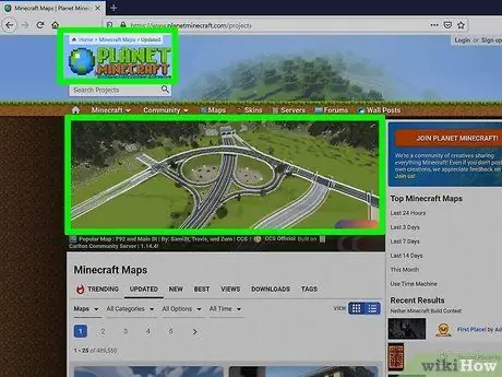 Faça o download do Minecraft Maps, etapa 1