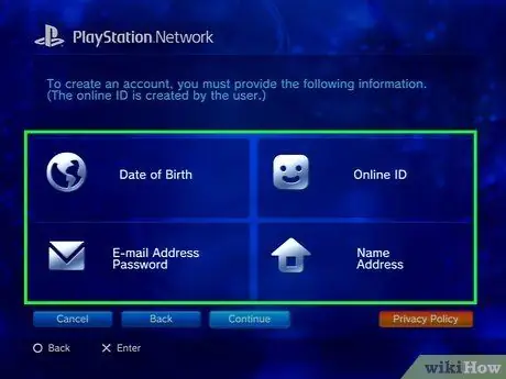 PlayStation Network -ке тіркелу 22 -қадам