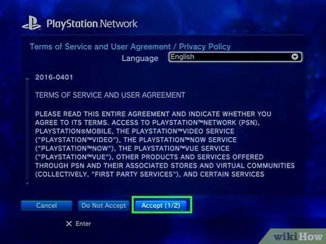 Reģistrējieties PlayStation Network 24. darbība