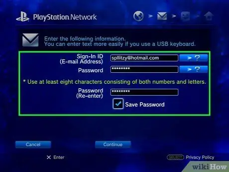 Prijavite se za PlayStation Network Korak 25