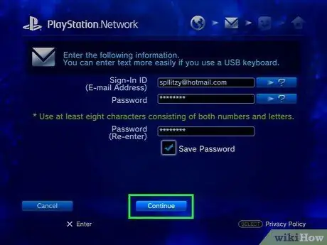 Prijavite se za PlayStation Network Korak 26