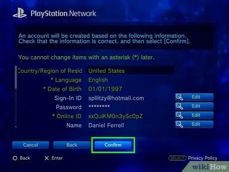 Prijavite se za PlayStation Network Korak 31