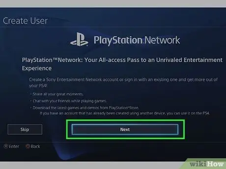 Regisztráljon a PlayStation Network szolgáltatásra 4. lépés