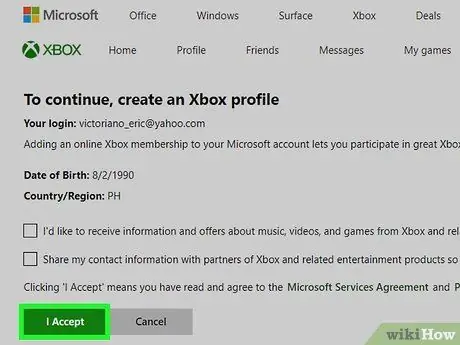 Configurazione di un account Xbox Live Passaggio 11