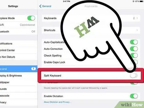 Omogućite i onemogućite iPad Split Split Keyboard u iOS -u Korak 4