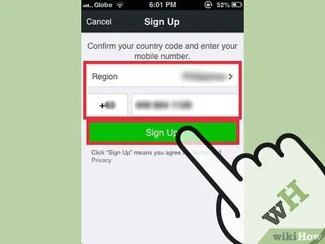 Lumikha ng isang Account sa WeChat Paggamit ng Iyong Mga Device sa iOS Hakbang 4