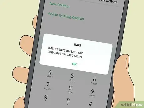 Vind die IMEI- of MEID -nommer op 'n selfoon Stap 2