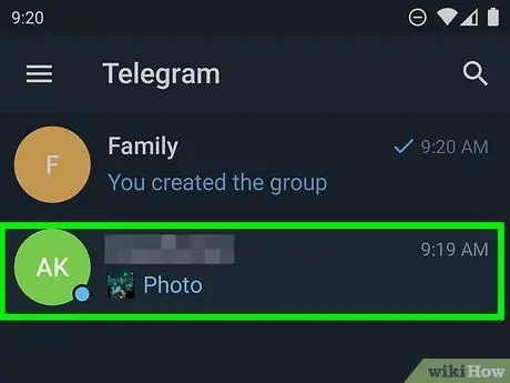 Stoor foto's op Telegram op Android Stap 2