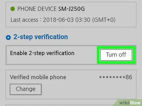 सैमसंग गैलेक्सी स्टेप 7. पर टू फैक्टर ऑथेंटिकेशन को बंद करें