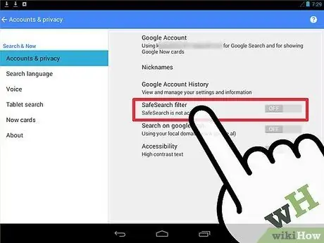 Desactiveu Google Safe Search a Android Pas 4