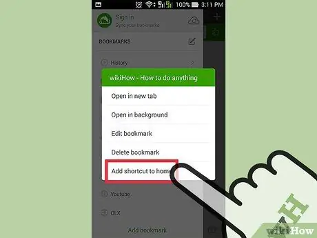 Stel 'n boekmerk -kortpad in u tuisskerm op Android Stap 9