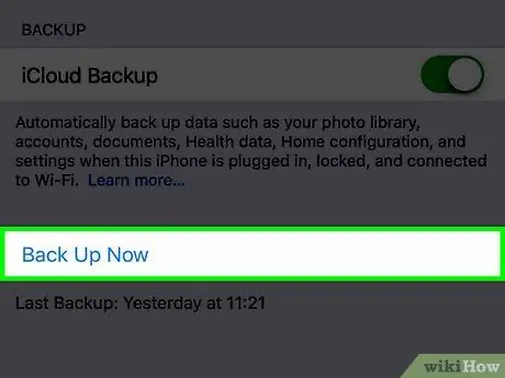 I-back up ang isang iPhone sa iCloud Hakbang 10