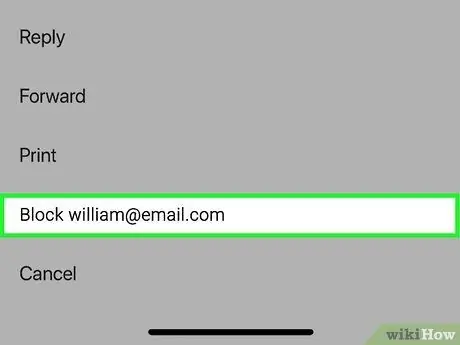 Blockera en e -postadress på iPhone Steg 4