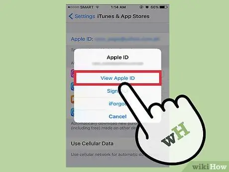 Az Apple ID jelszó módosítása az iPhone készüléken 4. lépés