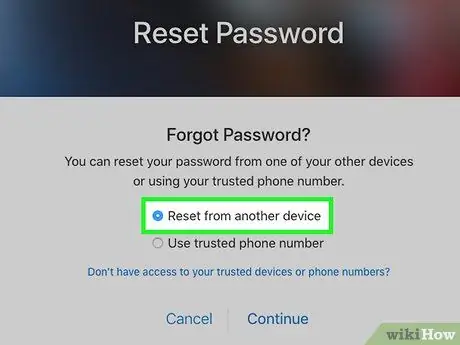 Reimposta una password dimenticata per un dispositivo iOS Passaggio 7