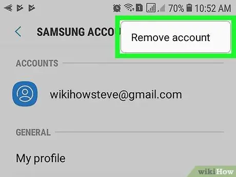 Elimina un account Samsung su Samsung Galaxy Passaggio 7