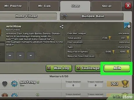 Pripojte sa ku klanu v hre Clash of Clans, krok 7