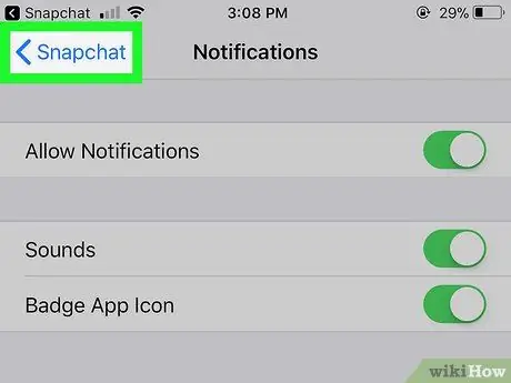 Attiva le notifiche Snapchat Passaggio 6