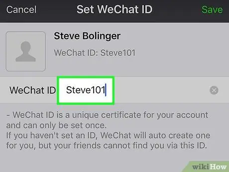 Spremenite svoj WeChat ID 6. korak