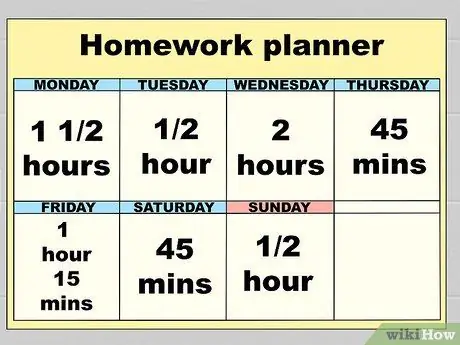 Rancang Jadual Kerja Rumah Langkah 1