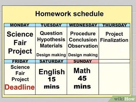 Plānojiet mājasdarbu grafiku 12. solis