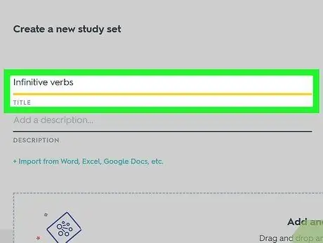 Creați un set în Quizlet Pasul 11