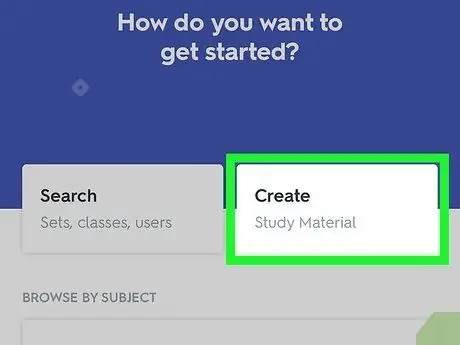 Създайте набор в Quizlet Стъпка 2