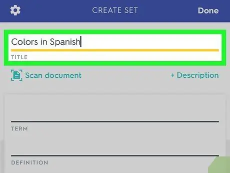 สร้างฉากใน Quizlet ขั้นตอนที่ 3