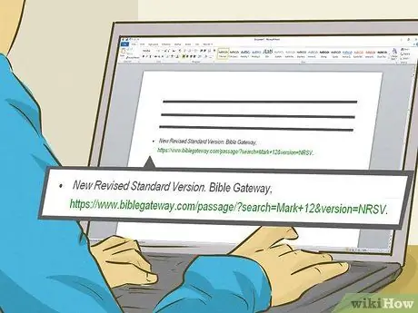 Cite the Bible in MLA Style Step 13