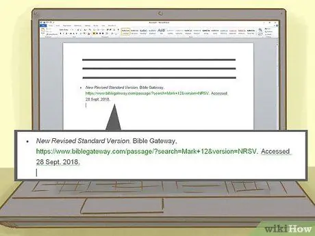 Cite the Bible in MLA Style Step 14